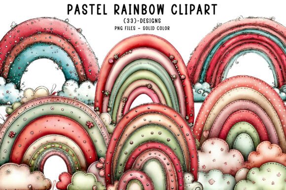 Download Pastel Rainbow Clipart - Premium Bundle