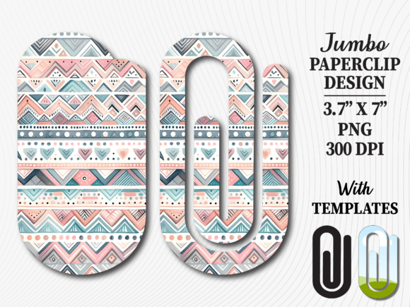 Download Boho Tribal Pattern Jumbo Paperclip PNG - Premium Bundle
